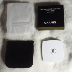 CHANEL WHITE DOUBLE MIRROR WITH DUST BAG BRAND NEW IN BOX AND SAFETY WRAP!